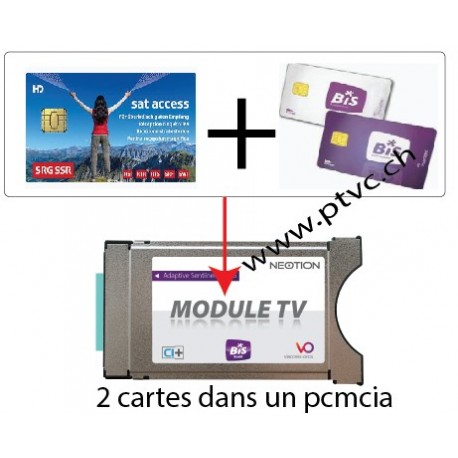 Pcmcia Viaccess secure ready, pour carte Suisse Sataccess et Dual BIS READY Cardless