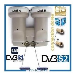 monobloc LNB hot bird 13, and Astra 19, 2 user, 2 decoders double series, HDtv / UHD / 4 K