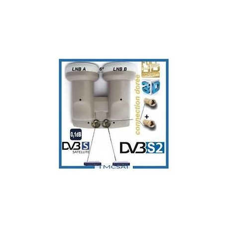 monobloc LNB hot bird 13, and Astra 19, 2 user, 2 decoders double series, HDtv / UHD / 4 K