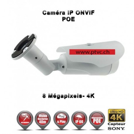 TUBE IP-Anti-VANDAL IR 40 M ONVIF SONY 4 K UHD 8 Megapixel